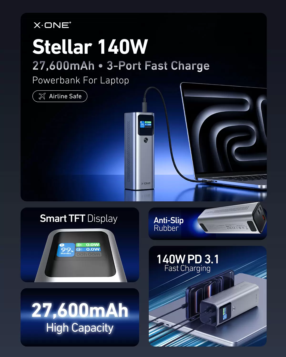 恆星 140W 27600mAh 行動電源